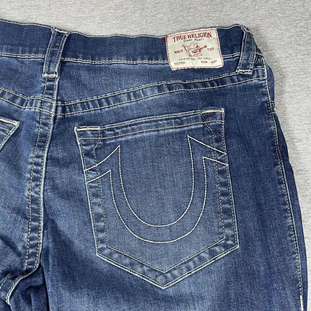 True Religion Jeans Mens 34 Blue Medium Wash Ricki Relaxed Straight Casual